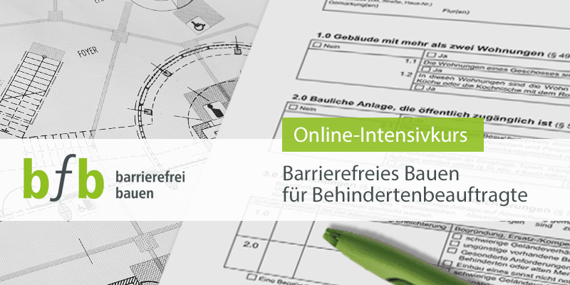 Course Image bfb-Online-Intensivkurs: Barrierefreies Bauen für Beauftragte für Menschen mit Behinderungen